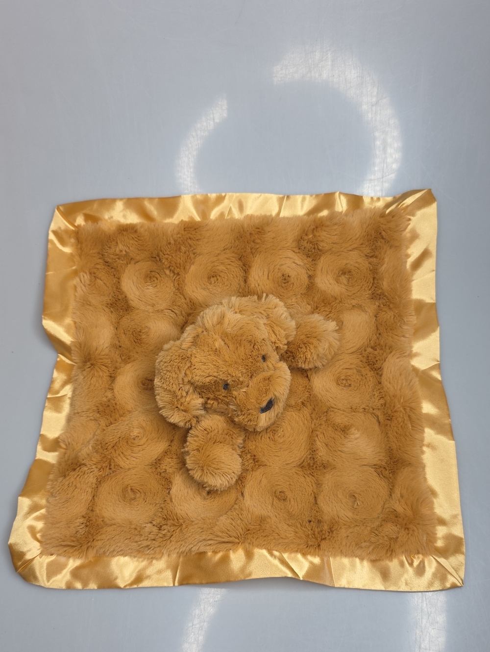 cloud island Golden Brown Plush Bear Lovey Comfort Blanket